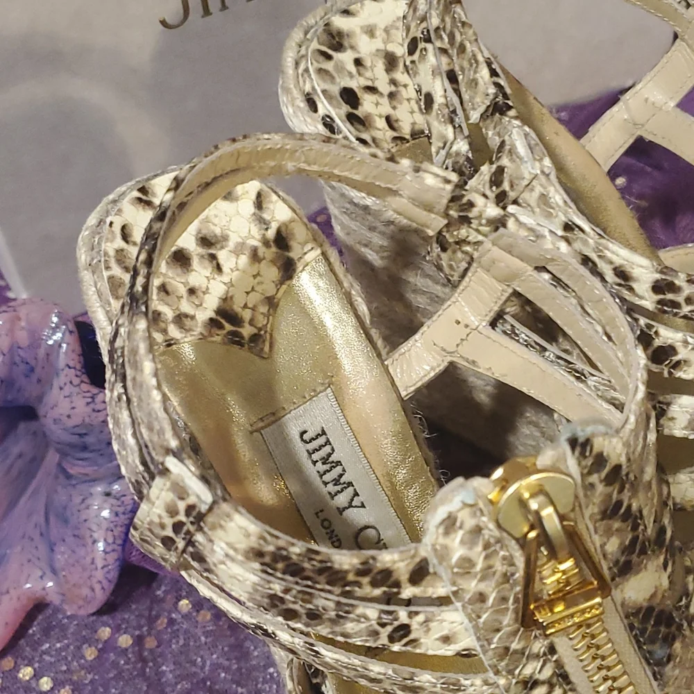 Jimmy Choo Wedge Shoes Python Print - Picture 6 of 15